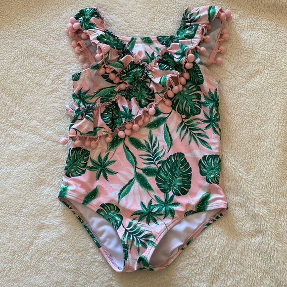 Girls Nicole Miller One Piece Swim Suite 6x - Picture 1 of 4
